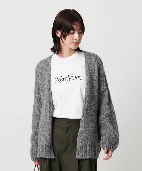 TRICOTS JEAN MARC（トリコットジーンマルク）の「【別注】＜TRICOTS JEAN MARC＞ミドルゲージ ノーボタンカーディガン（カーディガン/ボレロ・レディース・グレー系/ナチュラル/ライトピンク・FREE）」の7枚目の写真