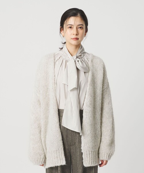 TRICOTS JEAN MARC（トリコットジーンマルク）の「【別注】＜TRICOTS JEAN MARC＞ミドルゲージ ノーボタンカーディガン（カーディガン/ボレロ・レディース・グレー系/ナチュラル/ライトピンク・FREE）」の13枚目の写真