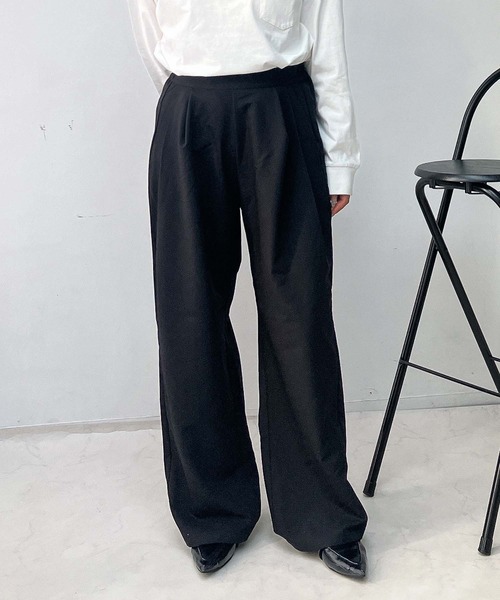 AS KNOW AS plus(アズノゥアズプラス)の「♪タックストレートスラックスパンツ セットアップ可能(スラックス・レディース・グレー系/ブラック/ブラウン系/ブラウン・FREE)」の21枚目の写真