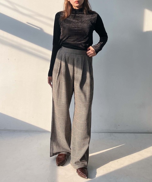 AS KNOW AS plus(アズノゥアズプラス)の「♪タックストレートスラックスパンツ セットアップ可能(スラックス・レディース・グレー系/ブラック/ブラウン系/ブラウン・FREE)」の20枚目の写真