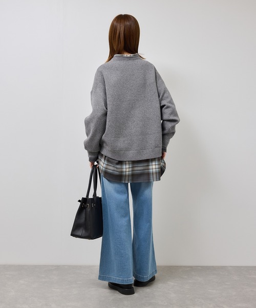 ROPE' PICNIC（ロペピクニック）の「スウェットライクロゴニットプルオーバー（ニット/セーター・レディース・ダークブラウン/キナリ/ネイビー/グレー・FREE）」の7枚目の写真