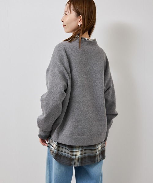 ROPE' PICNIC（ロペピクニック）の「スウェットライクロゴニットプルオーバー（ニット/セーター・レディース・ダークブラウン/キナリ/ネイビー/グレー・FREE）」の9枚目の写真