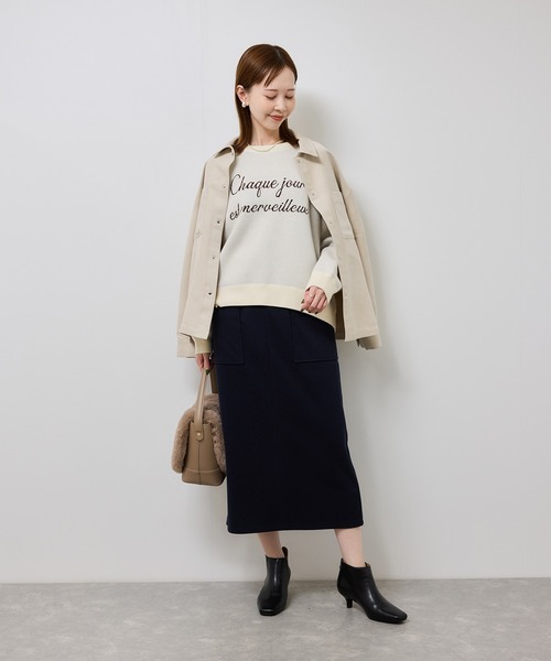 ROPE' PICNIC（ロペピクニック）の「スウェットライクロゴニットプルオーバー（ニット/セーター・レディース・ダークブラウン/キナリ/ネイビー/グレー・FREE）」の11枚目の写真