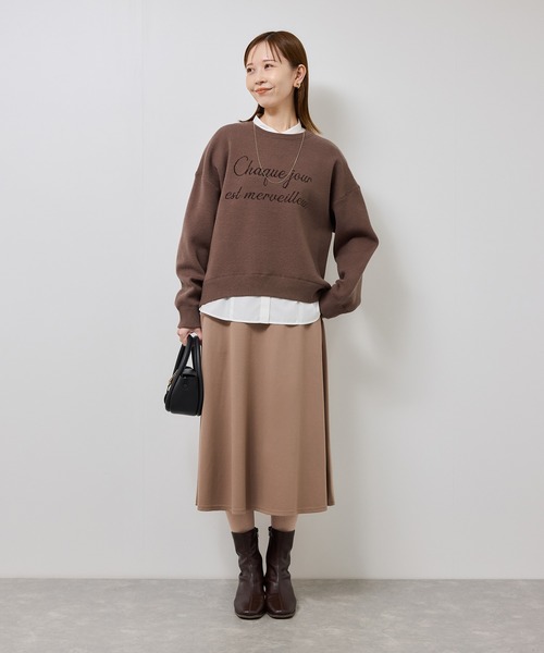 ROPE' PICNIC（ロペピクニック）の「スウェットライクロゴニットプルオーバー（ニット/セーター・レディース・ダークブラウン/キナリ/ネイビー/グレー・FREE）」の17枚目の写真