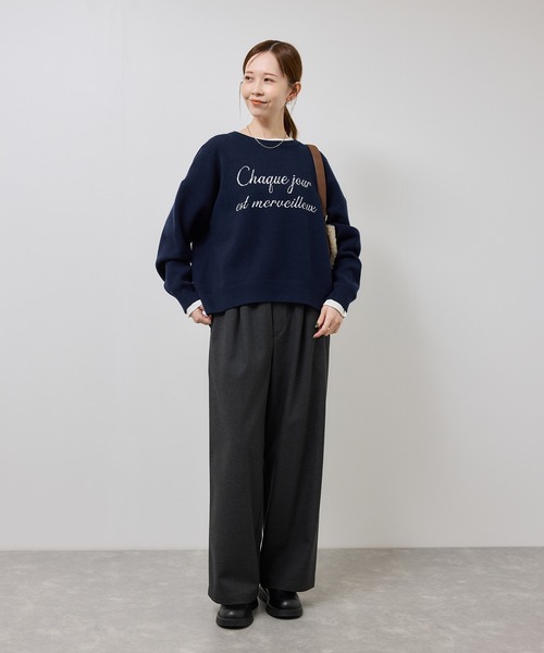 ROPE' PICNIC（ロペピクニック）の「スウェットライクロゴニットプルオーバー（ニット/セーター・レディース・ダークブラウン/キナリ/ネイビー/グレー・FREE）」の21枚目の写真