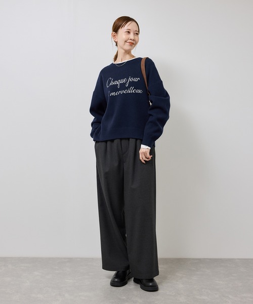 ROPE' PICNIC（ロペピクニック）の「スウェットライクロゴニットプルオーバー（ニット/セーター・レディース・ダークブラウン/キナリ/ネイビー/グレー・FREE）」の22枚目の写真
