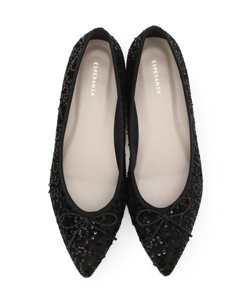 ESPERANZA（エスペランサ）の「ポインテッドリボンバレエパンプス（パンプス・レディース・ブラック系2/ベージュ系2/ブラック系8・22.5cm/23.0cm/23.5cm/24.0cm/24.5cm/25.0cm）」の20枚目の写真