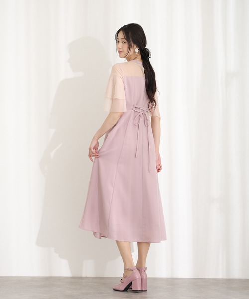 PourVous(プールヴー)の「パール つきビスチェ風ドレス ロング&袖あり フォーマル お呼ばれ 結婚式 二次会 パーティー ドレス オケージョンドレス 同窓会 成人式 謝恩会 20代 30代(ドレス・レディース・ピンク/ブラック/ブルー/グレー・M/L/SS)」の17枚目の写真