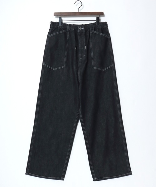 Lazar（ラザル）の「Denim Baker Pants/バギーシルエット デニム ベイカーパンツ/イージーパンツ（デニムパンツ・メンズ・ブラック/インディゴブルー・マルチサイズ）」の13枚目の写真