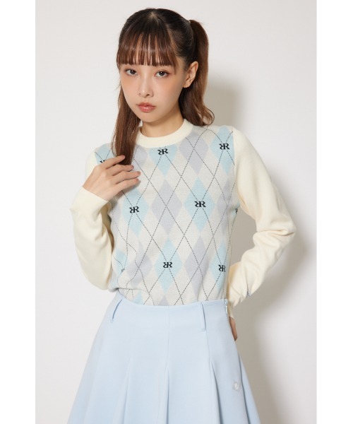 RIENDA GOLF(リエンダゴルフ)の「【RIENDA GOLF】アーガイルジャガードニットトップス 秋服 冬服(ニット/セーター・レディース・ブラウン/ホワイト/ピンク・MEDIUM/SMALL)」の7枚目の写真