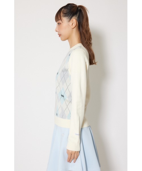 RIENDA GOLF】アーガイルジャガードニットトップス 秋服 冬服（ニット