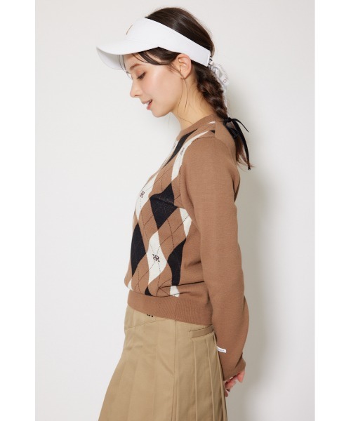 RIENDA GOLF(リエンダゴルフ)の「【RIENDA GOLF】アーガイルジャガードニットトップス 秋服 冬服(ニット/セーター・レディース・ブラウン/ホワイト/ピンク・MEDIUM/SMALL)」の20枚目の写真