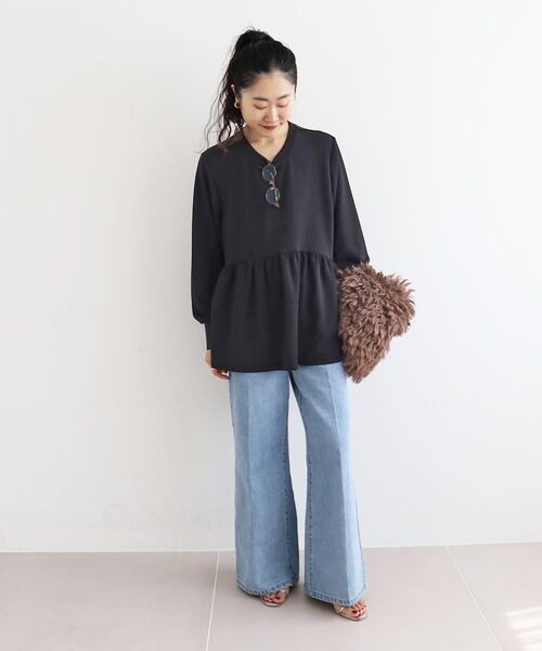 le.coeur blanc（ルクールブラン）の「ビッグエコファーバッグ（トートバッグ・レディース・ブラウン/グレイッシュベージュ・FREE）」の10枚目の写真