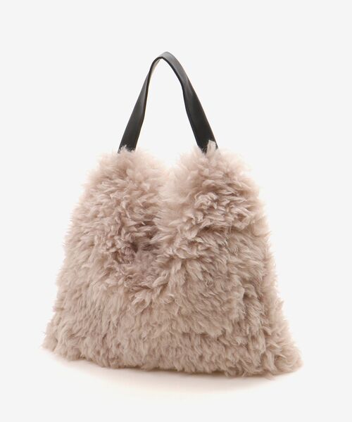 le.coeur blanc（ルクールブラン）の「ビッグエコファーバッグ（トートバッグ・レディース・ブラウン/グレイッシュベージュ・FREE）」の11枚目の写真