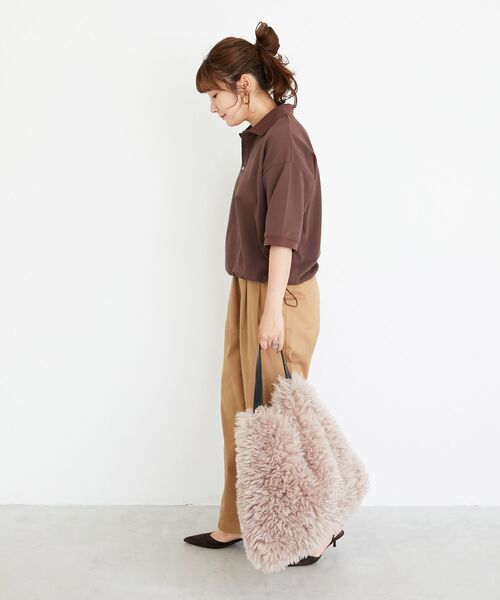 le.coeur blanc（ルクールブラン）の「ビッグエコファーバッグ（トートバッグ・レディース・ブラウン/グレイッシュベージュ・FREE）」の17枚目の写真