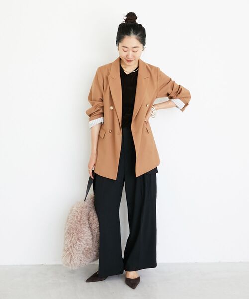 le.coeur blanc（ルクールブラン）の「ビッグエコファーバッグ（トートバッグ・レディース・ブラウン/グレイッシュベージュ・FREE）」の20枚目の写真