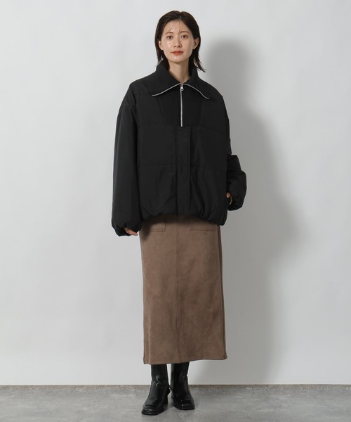 LAKOLE（ラコレ）の「ハーフZIP風中綿ブルゾン / 496627（ブルゾン・レディース・ブラック/ブラウン/アイボリー・FREE）」の14枚目の写真