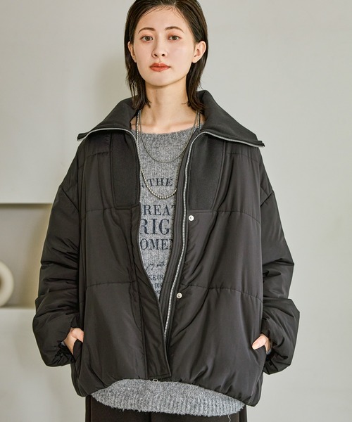 セール】ハーフZIP風中綿ブルゾン / 496627（ブルゾン）｜LAKOLE