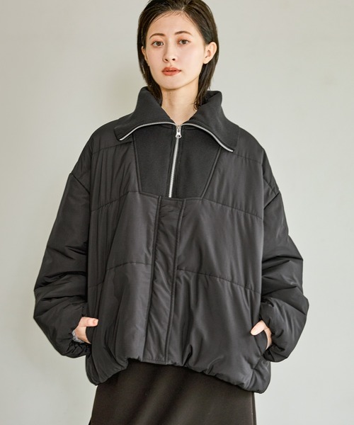 セール】ハーフZIP風中綿ブルゾン / 496627（ブルゾン）｜LAKOLE