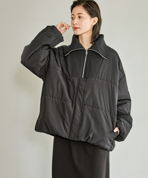 新品 新品❤️ ロゴ刺繍 フレアダウンUS限定 軽量RDS パッカブル(L)黒 井本彩花×KANGOL REWARDコラボ ZIPパーカー