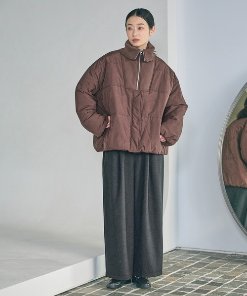 セール】ハーフZIP風中綿ブルゾン / 496627（ブルゾン）｜LAKOLE