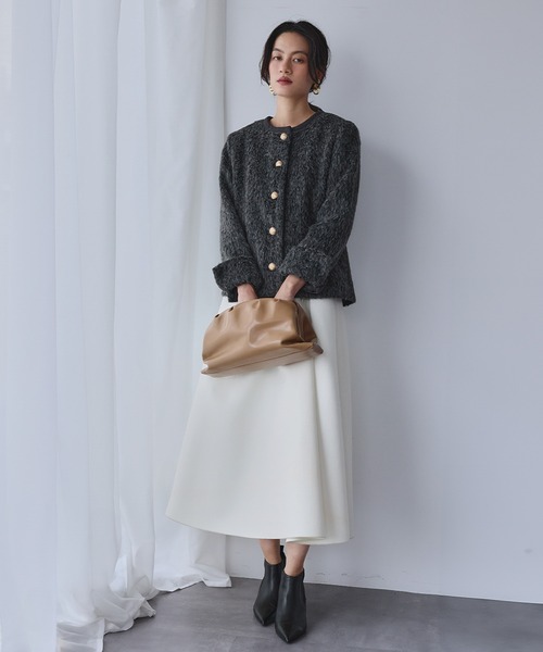 ELFRANK(エルフランク)の「メランジシャギー ノーカラー ジャケット(ノーカラージャケット・レディース・チャコールグレー/グレー・L/M)」の11枚目の写真