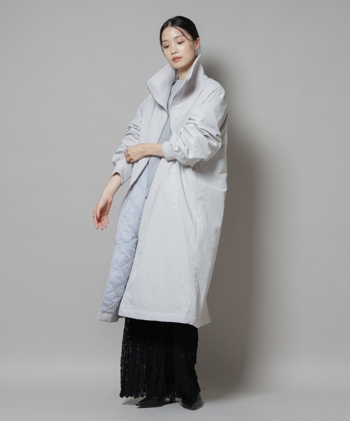 撥水加工・機能中綿 ジップアップリブロングコート（その他