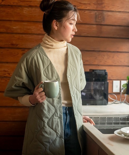 TIMELESS COMFORT（タイムレスコンフォート）の「DAN-TEN（ダンテン）コンフリーショートスリーブ（その他ルームウェア・レディース・ライトベージュ/チャコールグレー/セージグリーン・ONE SIZE）」の3枚目の写真