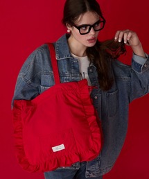 【BONLECILL Marche】《マチあり》フリルドロストトートバッグ