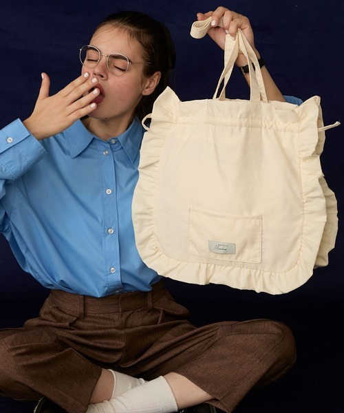 BONLECILL Marche】《マチあり》フリルドロストトートバッグ（トート