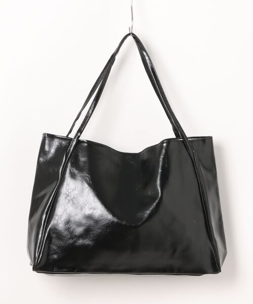 Burner(バーナー)の「【OKUOKU 0909】レザー調シンプル トートバッグ oku-bag-6-10(トートバッグ・レディース・ブラック・FREE)」の4枚目の写真