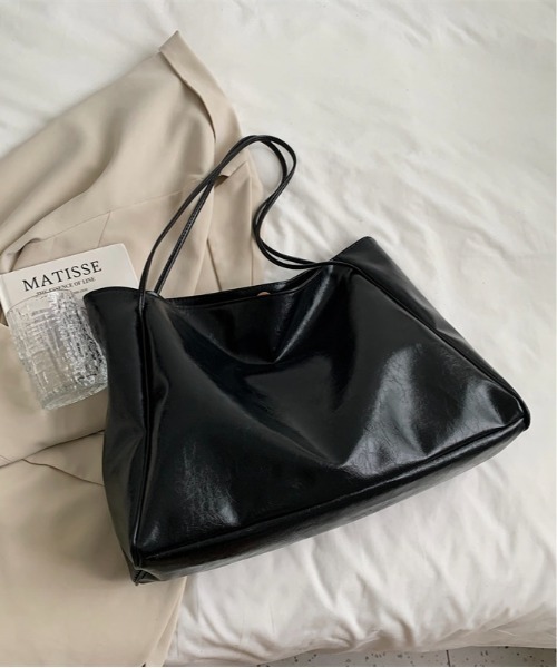 Burner(バーナー)の「【OKUOKU 0909】レザー調シンプル トートバッグ oku-bag-6-10(トートバッグ・レディース・ブラック・FREE)」の3枚目の写真