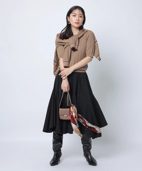 ベルト付きミディフレアスカート（スカート）｜Apuweiser-riche