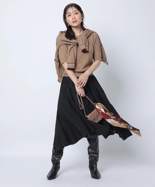 ベルト付きミディフレアスカート（スカート）｜Apuweiser-riche