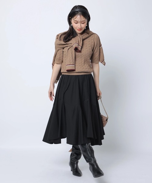 セール】ベルト付きミディフレアスカート（スカート）｜Apuweiser