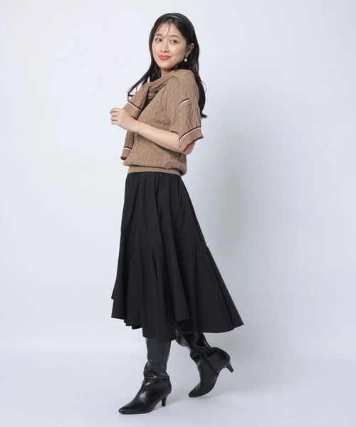 ベルト付きミディフレアスカート（スカート）｜Apuweiser-riche