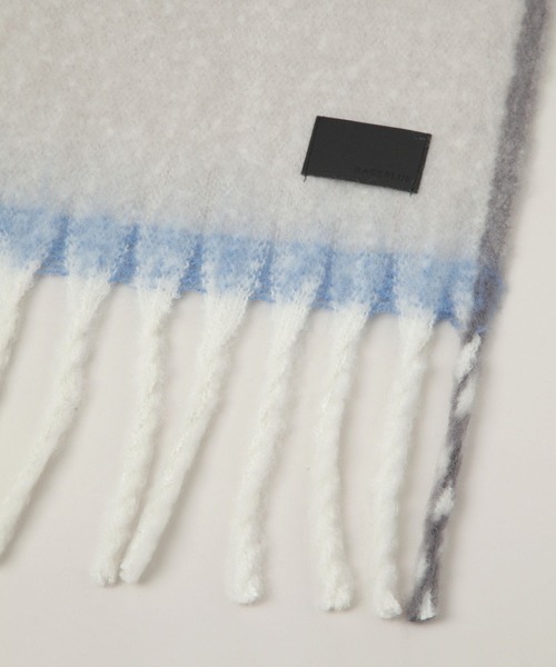 RAGEBLUE（レイジブルー）の「アソートフトフリンジマフラー（マフラー・レディース・オフホワイト/ネイビー/ライトブルー/ブラック/ワインレッド/キャメル・FREE）」の10枚目の写真