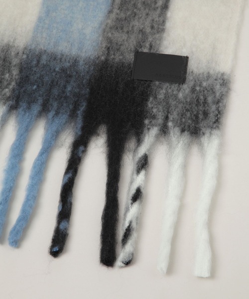 RAGEBLUE（レイジブルー）の「アソートフトフリンジマフラー（マフラー・レディース・オフホワイト/ネイビー/ライトブルー/ブラック/ワインレッド/キャメル・FREE）」の16枚目の写真