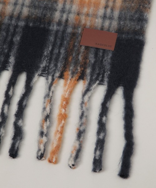 RAGEBLUE（レイジブルー）の「アソートフトフリンジマフラー（マフラー・レディース・オフホワイト/ネイビー/ライトブルー/ブラック/ワインレッド/キャメル・FREE）」の18枚目の写真