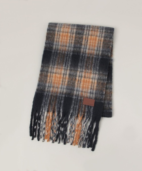 RAGEBLUE（レイジブルー）の「アソートフトフリンジマフラー（マフラー・レディース・オフホワイト/ネイビー/ライトブルー/ブラック/ワインレッド/キャメル・FREE）」の22枚目の写真