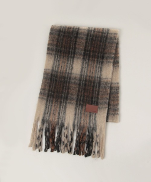 RAGEBLUE（レイジブルー）の「アソートフトフリンジマフラー（マフラー・レディース・オフホワイト/ネイビー/ライトブルー/ブラック/ワインレッド/キャメル・FREE）」の21枚目の写真