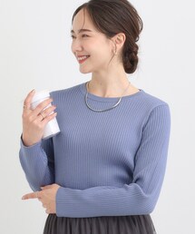 SHOO・LA・RUE | 【絶妙なゆるピタ/洗濯機可】ちくちくしにくい リブクルーネックやわらかニット(ニット/セーター)
