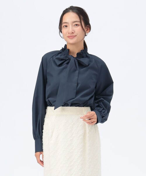BEAMS HEART（ビームスハート）の「【セレモニー・ハレの日】ボウタイ ギャザー ブラウス（シャツ/ブラウス・レディース・サックスブルー/オフホワイト/ネイビー・FREE）」の22枚目の写真