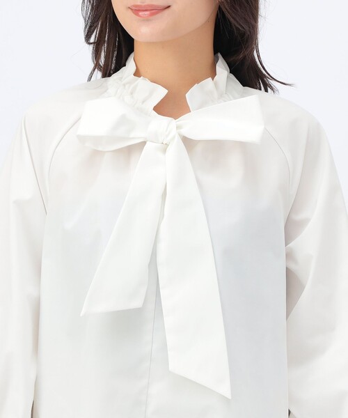 BEAMS HEART（ビームスハート）の「【セレモニー・ハレの日】ボウタイ ギャザー ブラウス（シャツ/ブラウス・レディース・サックスブルー/オフホワイト/ネイビー・FREE）」の17枚目の写真