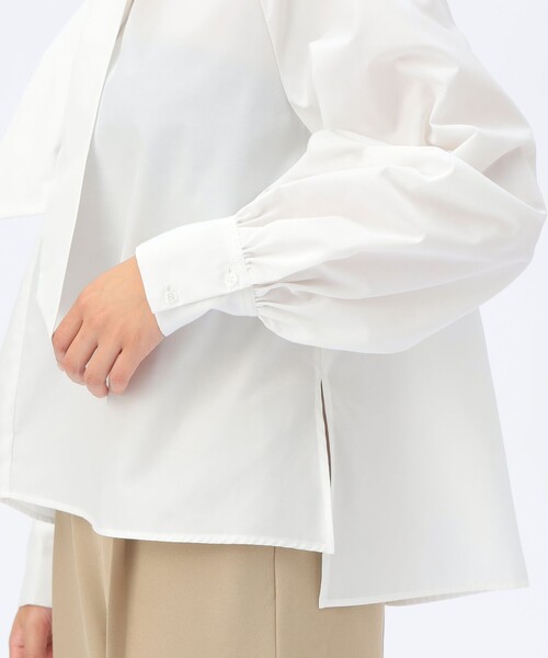 BEAMS HEART（ビームスハート）の「【セレモニー・ハレの日】ボウタイ ギャザー ブラウス（シャツ/ブラウス・レディース・サックスブルー/オフホワイト/ネイビー・FREE）」の16枚目の写真