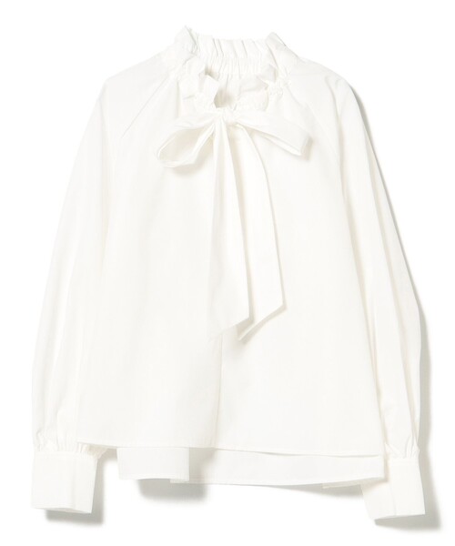 BEAMS HEART（ビームスハート）の「【セレモニー・ハレの日】ボウタイ ギャザー ブラウス（シャツ/ブラウス・レディース・サックスブルー/オフホワイト/ネイビー・FREE）」の15枚目の写真