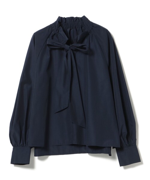 BEAMS HEART（ビームスハート）の「【セレモニー・ハレの日】ボウタイ ギャザー ブラウス（シャツ/ブラウス・レディース・サックスブルー/オフホワイト/ネイビー・FREE）」の7枚目の写真
