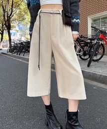 コーデュロイハーフワイドパンツ