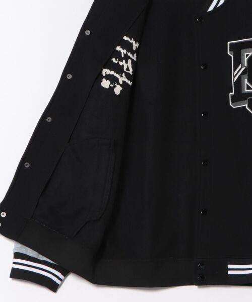 Burner（バーナー）の「【GROOVY STORE】ビッグサイズ スウェット ドットスタジャン 裏起毛（スタジャン・メンズ・スミクロ/ネイビー/ブラック・M/L/LL）」の4枚目の写真