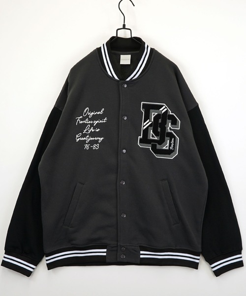 Burner（バーナー）の「【GROOVY STORE】ビッグサイズ スウェット ドットスタジャン 裏起毛（スタジャン・メンズ・スミクロ/ネイビー/ブラック・M/L/LL）」の3枚目の写真
